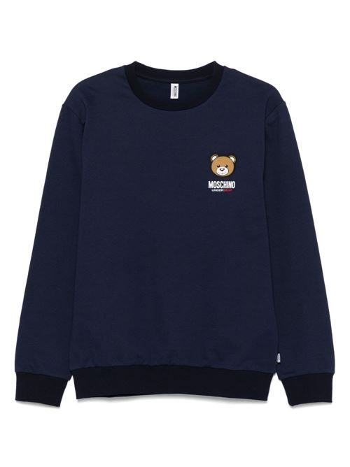 Felpa uomo girocollo blu MOSCHINO | A178844090290