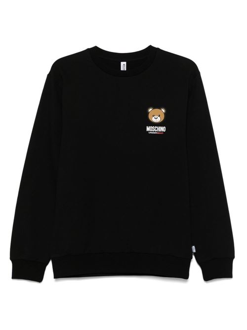 Felpa uomo girocollo nera MOSCHINO | A178844090555