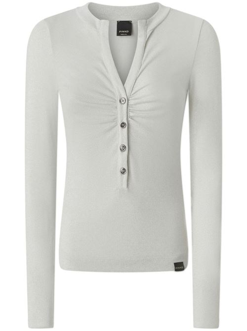 T-shirt donna maniche lunghe in lurex PINKO | 104651A2CQI17