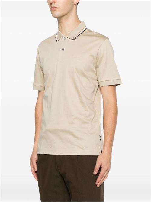 Polo uomo BOSS sabbia con bordini a contrasto BOSS | 50469360286