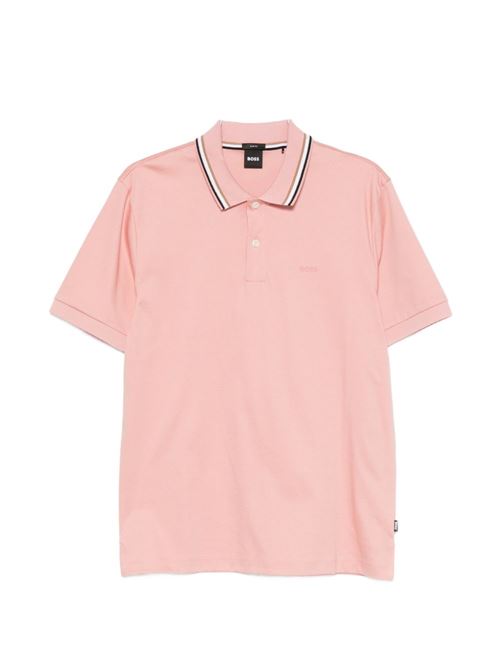 Polo uomo BOSS rosa con bordini a contrasto BOSS | 50469360686