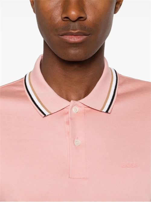 Polo uomo BOSS rosa con bordini a contrasto BOSS | 50469360686