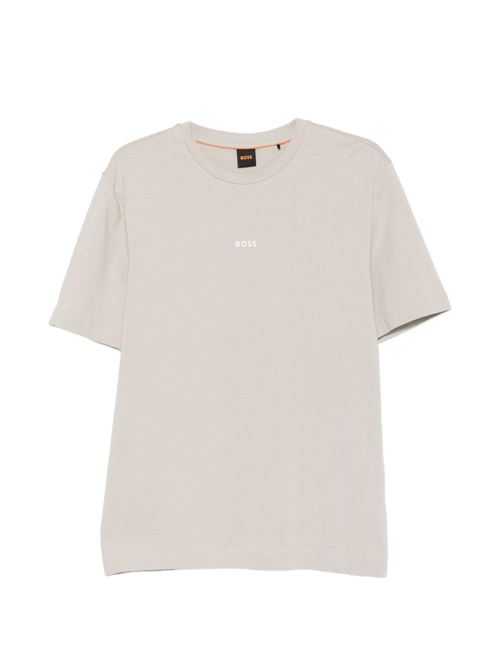 T-shirt uomo BOSS sabbia con logo centrale BOSS | 50473278070