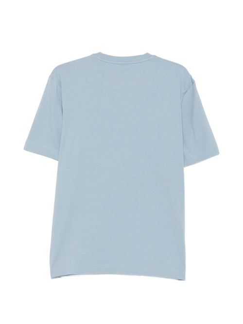 T-shirt uomo BOSS celeste con logo centrale BOSS | 50473278458