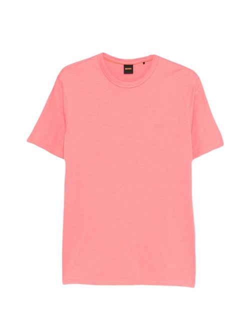 T-shirt uomo BOSS corallo con logo effetto fiammata BOSS | 50508243632