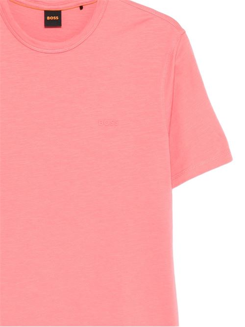 T-shirt uomo BOSS corallo con logo effetto fiammata BOSS | 50508243632