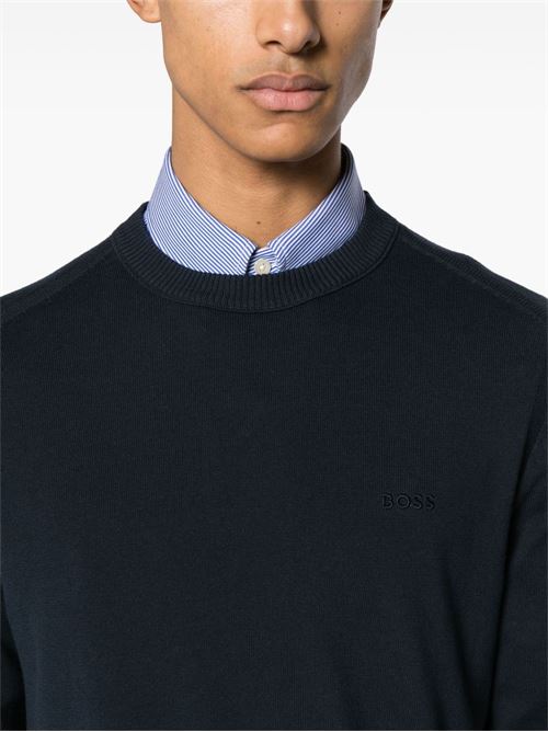 Maglia uomo girocollo blu BOSS | 50508766404