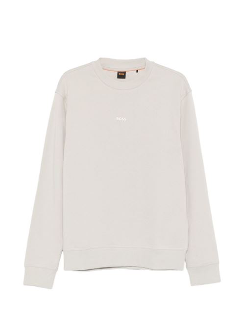 Felpa uomo girocollo grigio chiara BOSS | 50514541070
