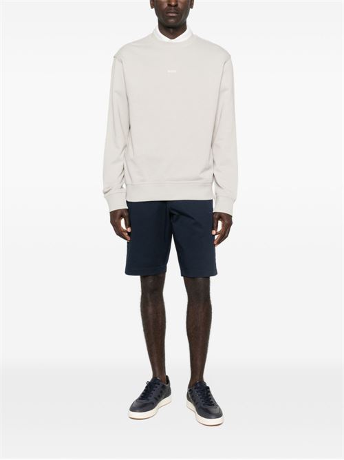 Felpa uomo girocollo grigio chiara BOSS | 50514541070