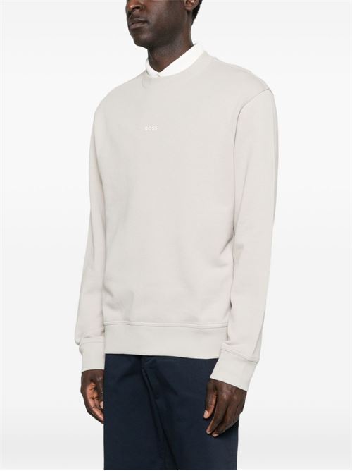 Felpa uomo girocollo grigio chiara BOSS | 50514541070