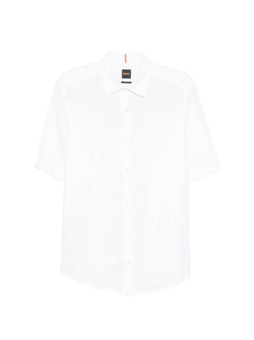 Camicia uomo Boss mezza manica bianca BOSS | 50537382100
