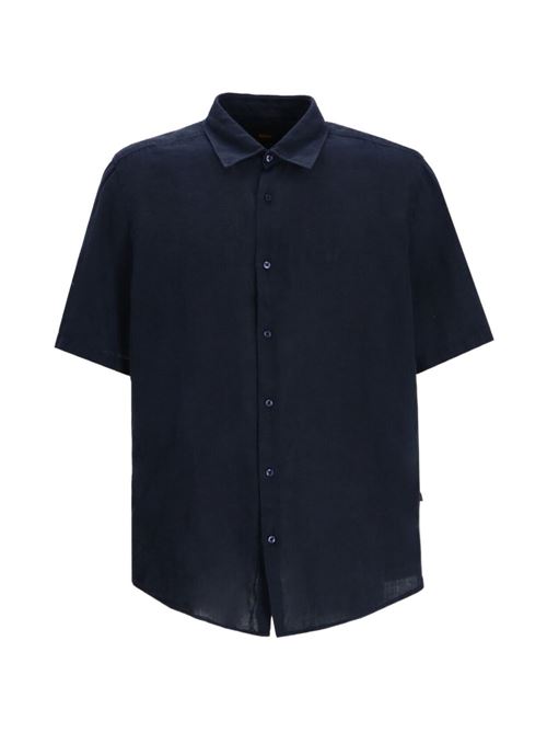 Camicia uomo Boss mezza manica blu BOSS | 50537382404