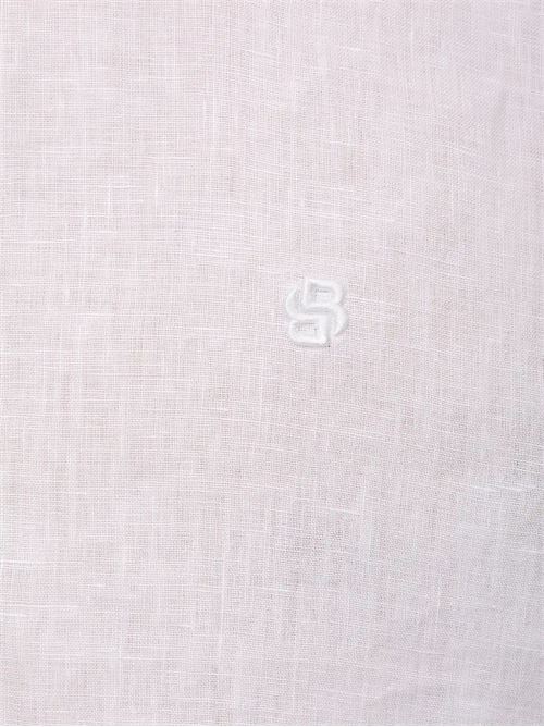 Camicia uomo bianca in lino BOSS | 50556077100