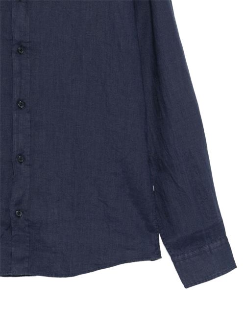 Camicia uomo BOSS Liam in lino blu BOSS | 50556077404