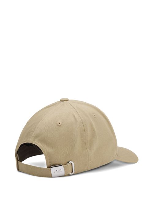 cappello uomo beige con tesa e logo BOSS | 50556418252