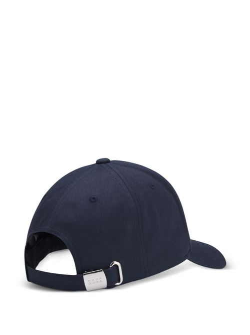 Cappello uomo blu con tesa e logo BOSS | 50556418404