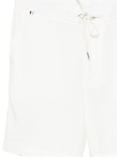 Bermuda uomo BOSS Kane in lino bianco con coulisse BOSS | 50557537100