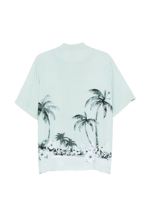 Camicia Boss uomo mezza manica salvia con stampa palme BOSS | 50559632446