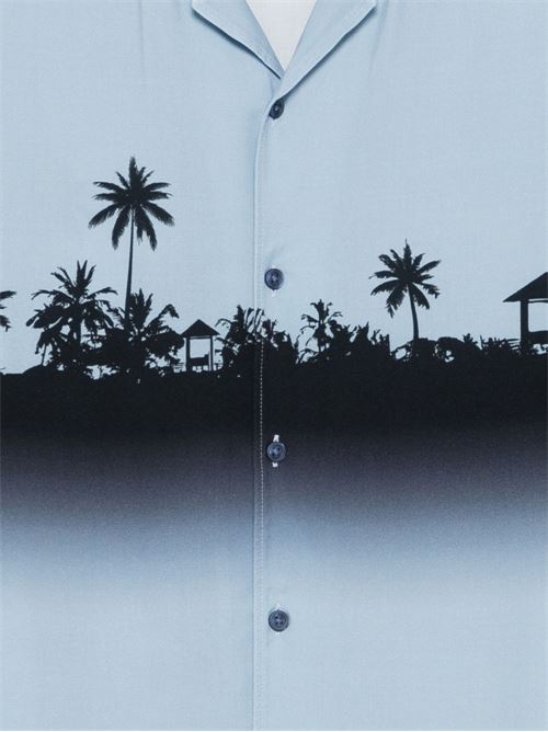 Costume uomo BOSS celeste con stampa palme bicolore BOSS | 50559633458