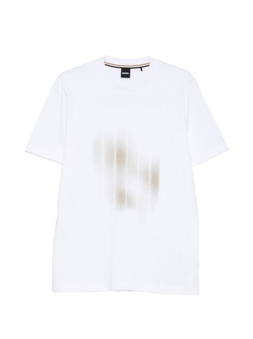 T-shirt uomo manica corta bianca con stampa BOSS | 50559754101