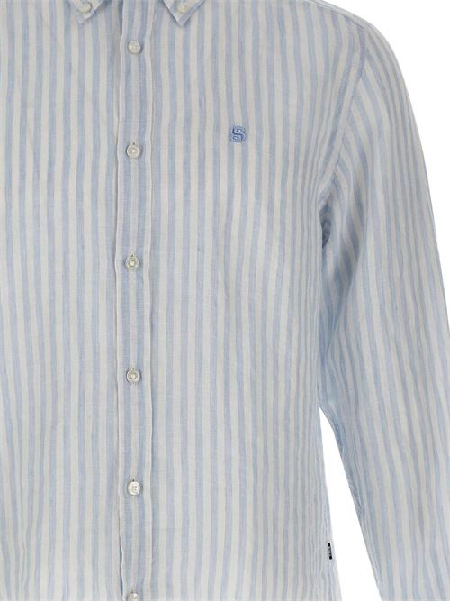 Camicia uomo Boss rigata celeste modello H-Liam BOSS | 50560595450