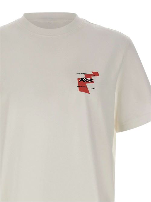 T-shirt uomo Boss mezza manica bianca con stampa windusrf BOSS | 50561872101