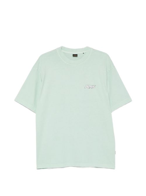 T-shirt uomo BOSS acqua con stampa tavola surf BOSS | 50561873446