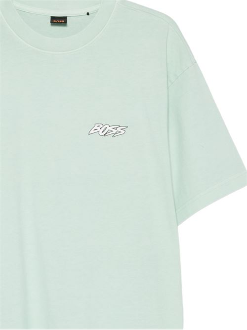 T-shirt uomo BOSS acqua con stampa tavola surf BOSS | 50561873446