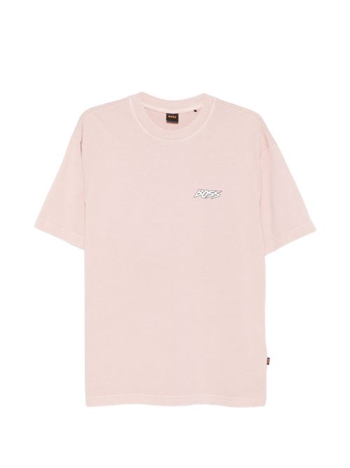 T-shirt uomo BOSS rosa con stampa tavola surf BOSS | 50561873690