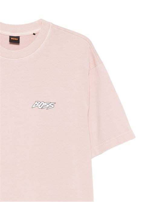 T-shirt uomo BOSS rosa con stampa tavola surf BOSS | 50561873690