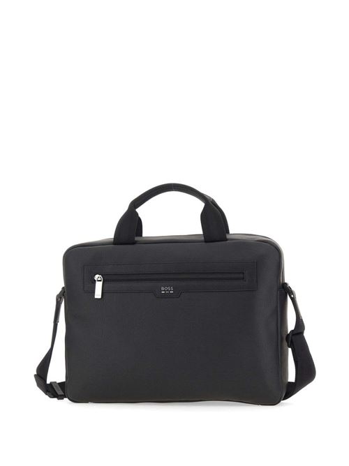 Borsa uomo BOSS porta documenti nera effetto martellato BOSS | 50562932001