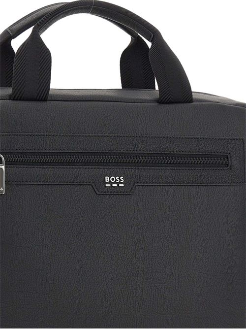 Borsa uomo BOSS porta documenti nera effetto martellato BOSS | 50562932001