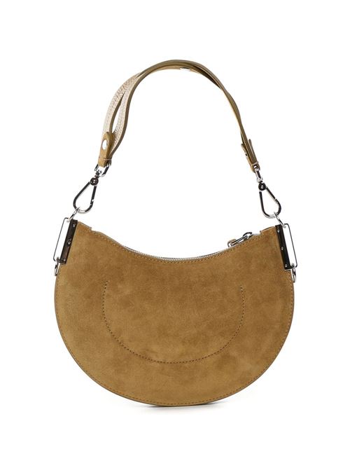 Borsa donna Coccinelle mezza luna piccola beige in suede COCCINELLE | E1QKG130301G43