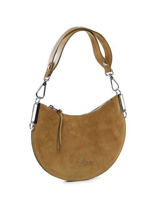 Borsa donna Coccinelle mezza luna piccola beige in suede COCCINELLE | E1QKG130301G43