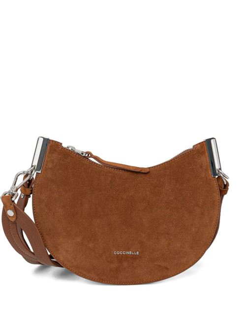 Borsa donna Coccinelle mezza luna small in suede cognac COCCINELLE | E1QKG130301W11