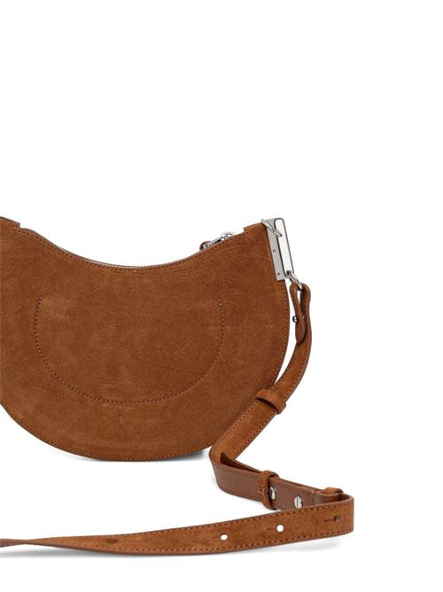Borsa donna Coccinelle mezza luna small in suede cognac COCCINELLE | E1QKG130301W11