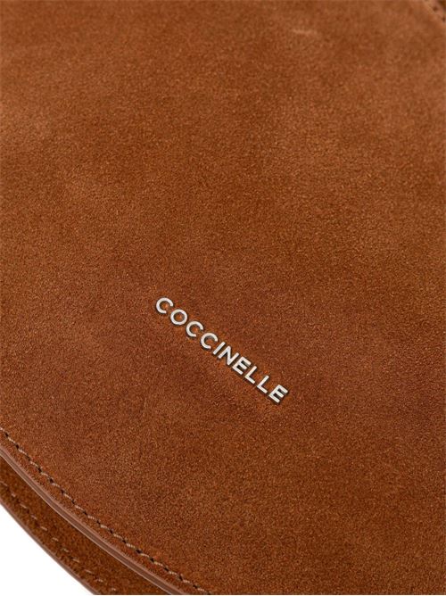 Borsa donna Coccinelle mezza luna small in suede cognac COCCINELLE | E1QKG130301W11