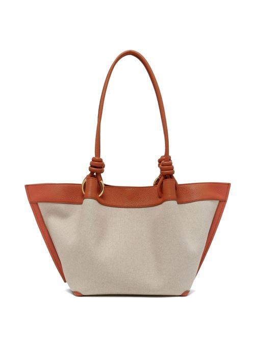 Borsa donna Coccinelle shopping canvas sabbia e arancio COCCINELLE | E1U06110201822