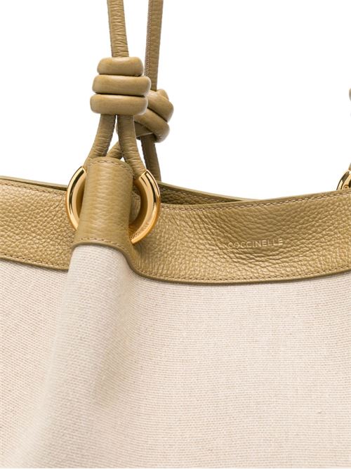 Borsa donna Coccinelle shopping canvas sabbia e beige COCCINELLE | E1U06110201824