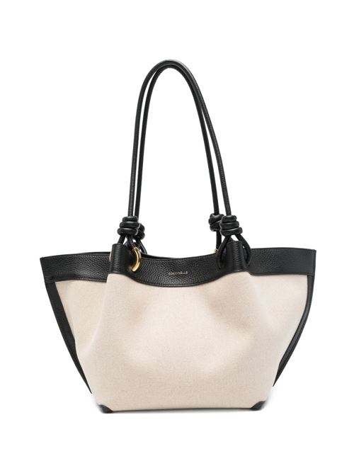 Borsa donna Coccinelle shopping canvas sabbia e nero COCCINELLE | E1U06110201846