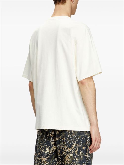 T-shirt uomo Diesel maxi logo oval D bianco nero DIESEL | A130490DQAU141A