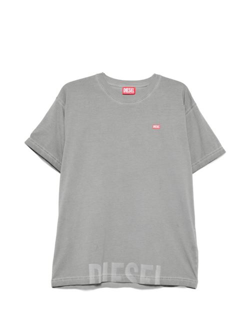 T-shirt uomo Diesel mini logo wash grigio DIESEL | A187390IKBQ97D