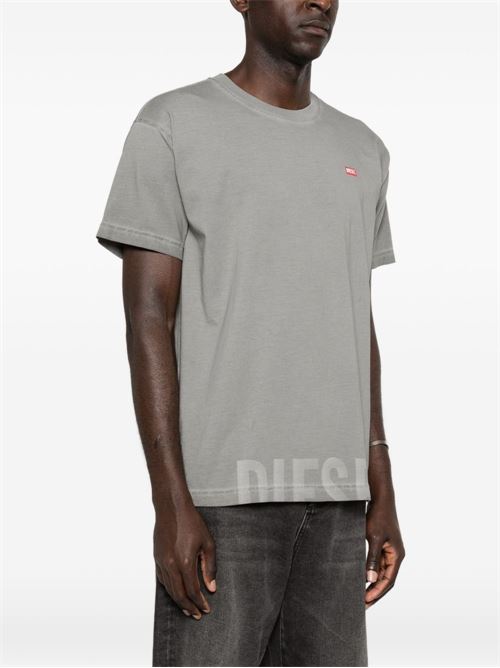 T-shirt uomo Diesel mini logo wash grigio DIESEL | A187390IKBQ97D