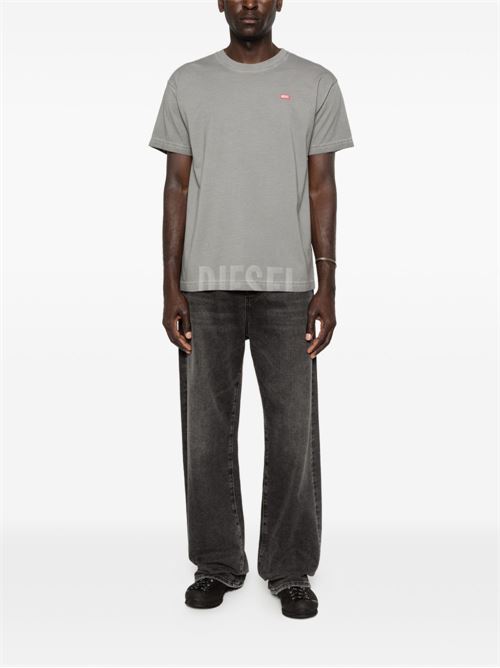 T-shirt uomo Diesel mini logo wash grigio DIESEL | A187390IKBQ97D