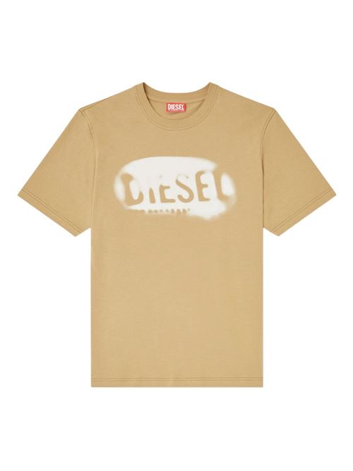 T-shirt uomo Diesel logo sfumato sabbia DIESEL | A199710QIAM7DG