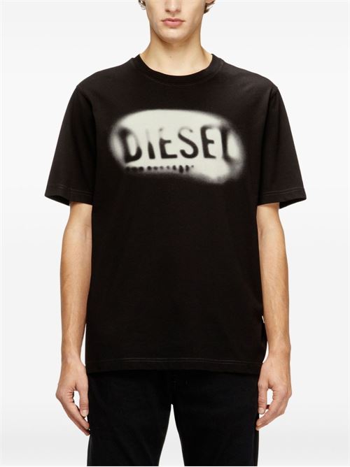 T-shirt uomo Diesel logo sfumato nero DIESEL | A199710QIAM9XX