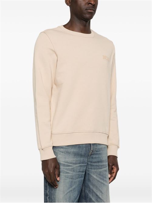 Felpa uomo girocollo panna con stampa DIESEL | A199860EGEN7FW