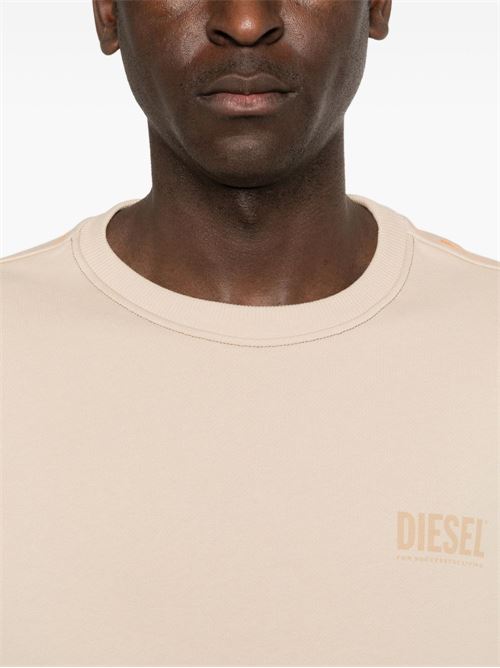 Felpa uomo girocollo panna con stampa DIESEL | A199860EGEN7FW