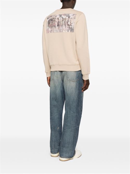 Felpa uomo girocollo panna con stampa DIESEL | A199860EGEN7FW