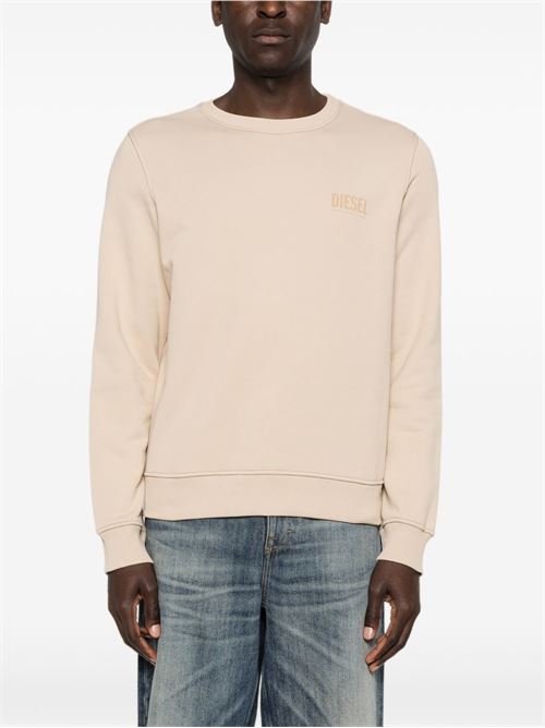 Felpa uomo girocollo panna con stampa DIESEL | A199860EGEN7FW